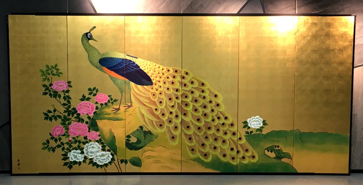 Installation example 7 for Japanese folding gold screen paintings 
